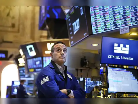 Stock market trading floor activity